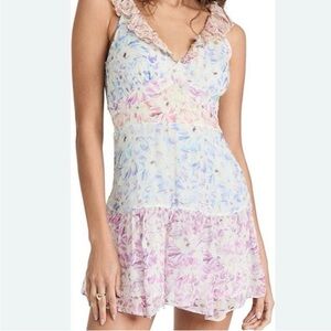 LoveShackFancy Silk Seneca Floral Dress Size 8